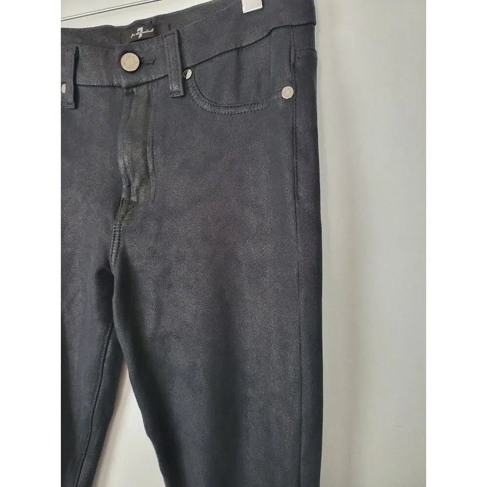 7 For All Mankind Jeans 27 Womens Black Mid Rise Classic Skinny - Picture 3 of 9
